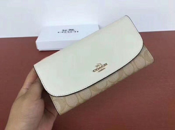 DanDan代購 美國正品 COACH 57319新款  女生三折長夾錢包 多功能萬用夾 六色可選 附購買憑證