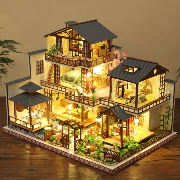 95折免運上新玩具 diy小屋日式和風森之庭手工制作小房子3d木質拼裝模型生日禮物女