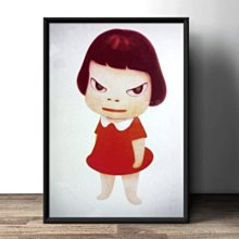 現代裝飾畫奈良美智手繪壁紙掛貼畫夢遊邪惡娃娃兒童房框