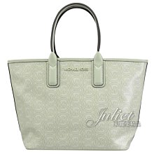 【茱麗葉精品】全新精品 MICHAEL KORS 專櫃商品 JODIE 圓標MK印花手提托特包.淡綠 現貨