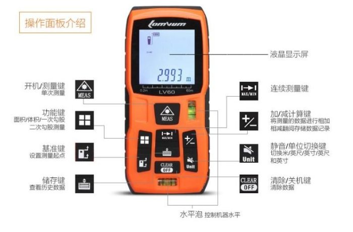 龍韻 LV50精準款(乾電池) 雷射測距儀/激光測距儀/紅外線測量儀/電子尺高精度/手持測距儀/電子測量儀/多功能測距儀