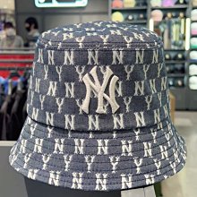 韓國MLB帽子老花ny盆帽洋基隊刺繡男女潮牌漁夫帽防曬遮陽帽字母