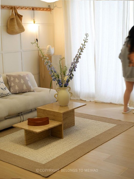 地墊環保手工編織天然黃麻地毯客廳茶幾沙發墊夏日式家用茶室地墊定制