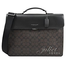 【茱麗葉精品】全新精品 COACH 專櫃商品 C9827 Sullivan 印花拼皮翻蓋兩用公事包.深咖/黑 現貨