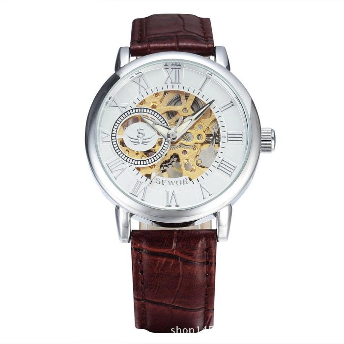 現貨男士手錶腕錶廠家直銷SEWOR鏤空手動時尚男士機械錶 禮品錶國際熱銷款