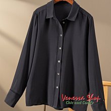 歐美 MD 新款 超出想像的精緻 輕奢鏤空蕾絲鑲邊 重磅雙皺真絲 寬鬆顯瘦黑色襯衫上衣 (W891)