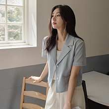 Bellee 正韓  品牌品質 雙扣俐落短袖西裝外套  (3色)【0527-34】