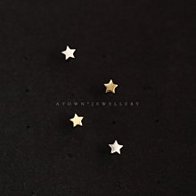 LA MIMOSA韓國正品 一顆小星星 925純銀抗過敏光板可愛五角星迷你百搭耳環 法式手工輕珠寶