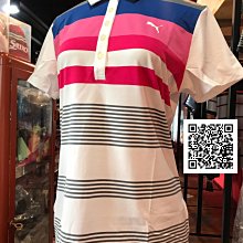 全新 PUMA GOLF 女性 經典條紋上衣 短袖POLO衫 休閒運動皆可穿著