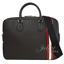 【茱麗葉精品】【全新商品】BALLY 6306245 STAZ 經典條紋拼接牛皮兩用公事包.深咖 現貨