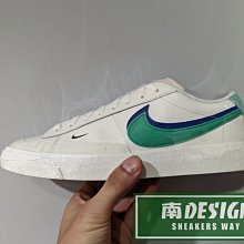 南🔥2022 9月 NIKE BLAZER LOW 77 休閒 運動 復古 男 藍綠勾 雙勾 白 DO9777-001