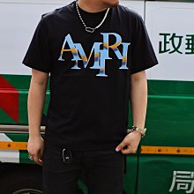 AMIRI STAGGERED CHROME TEE 24PS 義大利製 棉 短袖 LOGO 黑色