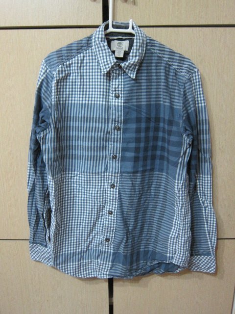 衣市藍~Timberland Slim-Fit 長袖格紋襯衫 (S/P~170/88A~) (221115)