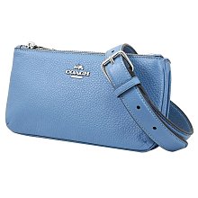 【茱麗葉精品】全新精品 COACH 專櫃商品 CJ789 馬車LOGO雙層拉鍊斜背包.淡藍 現貨