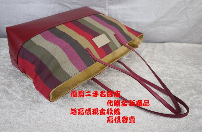 優買二手精品名牌店 FENDI 皮革 彩色 尼龍 防水布 彩虹 LOGO 肩背包 購物包 拉鍊包 媽媽包 托特包 全新