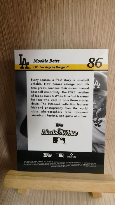 2023 Topps Black and White B&W Mookie Betts 棒球卡 球員卡