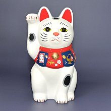 招福 招財貓 錦彩仕上 彩繪陶器吉祥物 日本藥師窯出品 16cm
