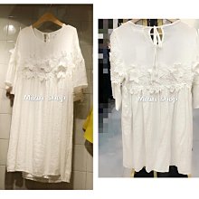 ☆Milan Shop☆網路最低價 正韓Korea專櫃款 高質感APM甜美立體緹花麻紗洋（白色）$799(特價)