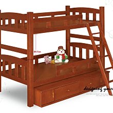 【設計私生活】凱特3.5尺柚木色實木雙層床台、上下舖、上下床、床架(含親子櫃)(限高雄市區免運費)E120W