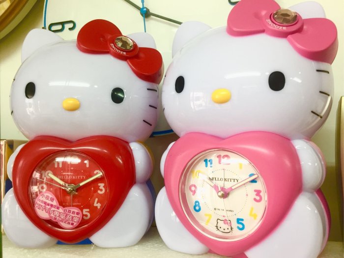 Hello Kitty 正版授權 SANRIO 三麗鷗 小夜燈鬧鐘 有防偽貼紙！JM-E989-KT (免運費送電池)