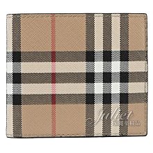 【茱麗葉精品】全新商品 BURBERRY 專櫃商品 8057954 經典英式格紋印花對開8卡短夾.卡其 現貨