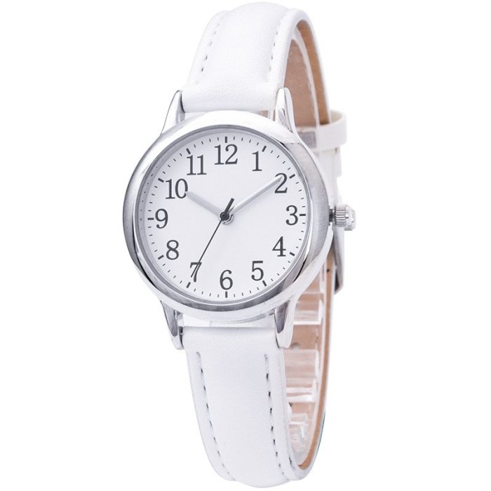 新款簡約時尚女式皮帶石英錶 高檔女生學生小巧防水皮帶手錶