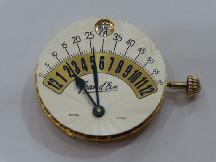 瑞士名錶 Jean d`Eve 珍達斐 原廠逆跳機芯1枚 9成新