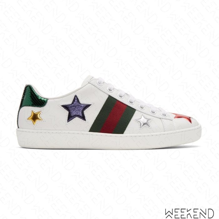 【WEEKEND】 GUCCI New Ace Star 星星 皮革 休閒鞋 白色 454562