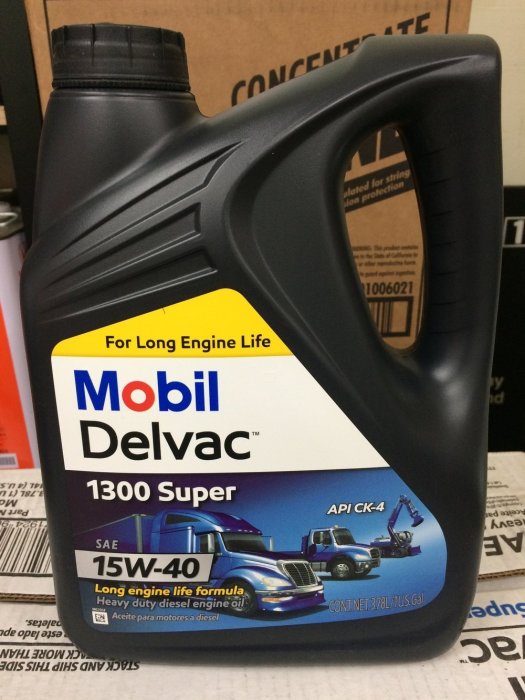 【MOBIL 美孚】 DELVAC 1300 Super 15W40、汽柴共軌引擎機油、3.78L*4罐箱【CK4六期】