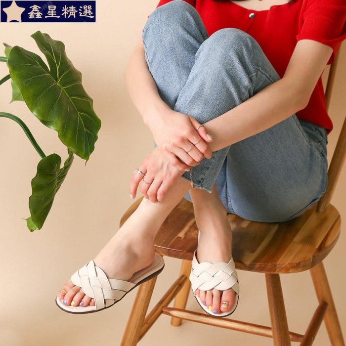 [PINK ELEPHANT] 輕便舒適的編織拖鞋(3cm)_344610-鑫星精選