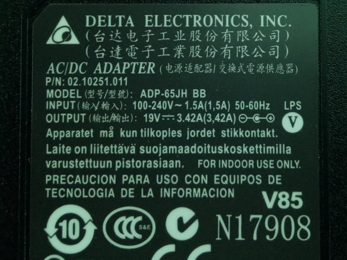 軒林 全新19V 3.42A變壓器 適用宏碁V3-472G E1-572G E1-571G PA-1650-86 TM-P645 MG-9419 #G003A