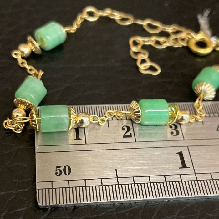 緬甸A貨翡翠果綠筒珠流蘇設計耳環手鏈14K成套飾品成品242Eo超值款批發零售特惠中