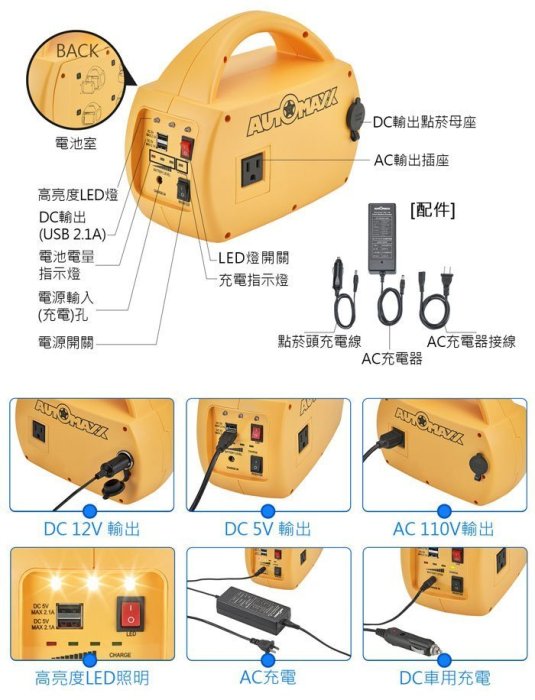 ✚中和電池✚旗艦版 行動電源 UP-5HX 110V電源 停電 防災 露營 筆電 戶外用電 發電機 12V電池 路邊攤