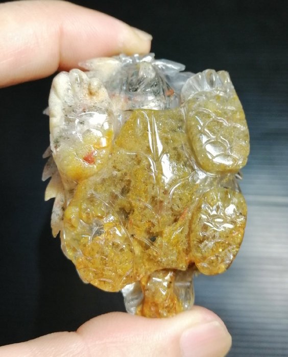 看影片最清楚＊鈦晶彩晶品＊《收藏品天然四季幽靈七彩光水晶精雕龍龜戰龜》(私藏釋出,何必搶一元起標)優等獎百大工藝師施洋徒弟大師兄施文強完美的福建雕工，值得珍藏！