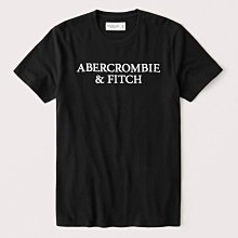 Maple麋鹿小舖 Abercrombie&Fitch ＊ AF 黑色電繡字母短T ＊ ( 現貨S/M號 )