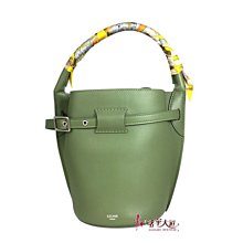 ＊奢華大道國際精品＊【CE166】CELINE 綠色 Big Bag Nano Bucket 小牛皮手提/斜背二用水桶包