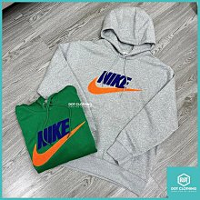 DOT 聚點 NIKE 絨毛 魔鬼氈 橘勾 LOGO 保暖 刷毛 帽T 硬挺 灰 綠 FN3105-063 365