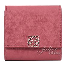 【茱麗葉精品】全新商品 LOEWE 專櫃商品 ANAGRAM 金屬LOGO釦式拉鍊零錢短夾.暗粉 現貨