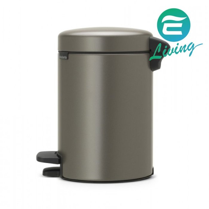 【易油網】【缺貨】BRABANTIA PEDAL BIN NEWICON 白金 時尚腳踏式垃圾桶 20L #114045