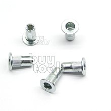 BuyTools-碳鋼拉帽,4mm鐵拉帽,M4*圓型*大唇*壓花,埋入式螺母,每顆售價,台灣製造,另售氣動拉帽槍,手動拉帽槍「含稅」