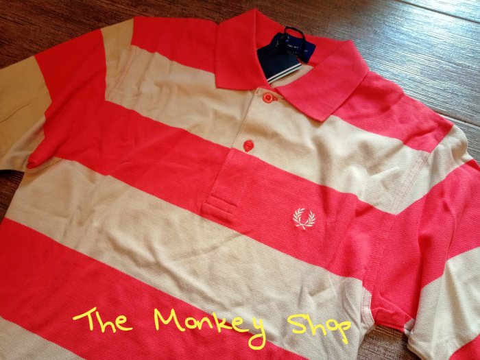 【 The Monkey Shop 】全新正品 FRED PERRY 橘紅色 + 米色基本款短袖 Polo衫