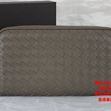 優買二手精品名牌店 BOTTEGA VENETA BV 518389 大象灰 牛皮 編織 拉鍊 零錢 長夾 皮夾 發財 夾 全新商品