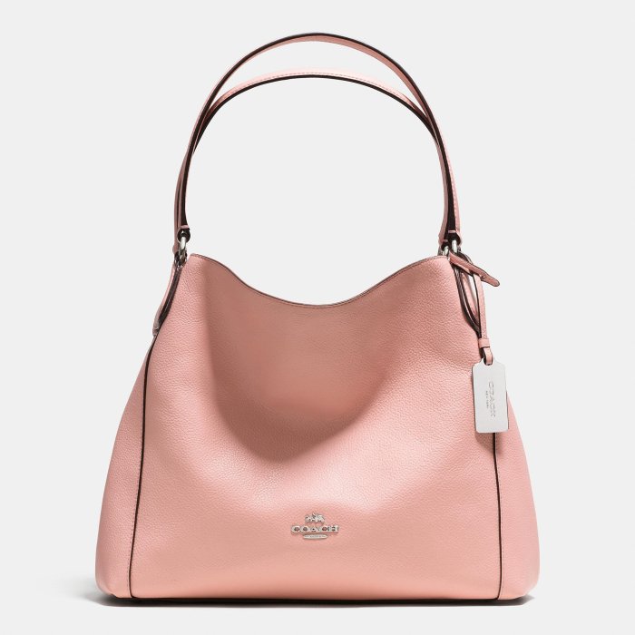 Coco小舖COACH 36464 EDIE SHOULDER BAG 31 IN PEBBLE LEATHER 粉色