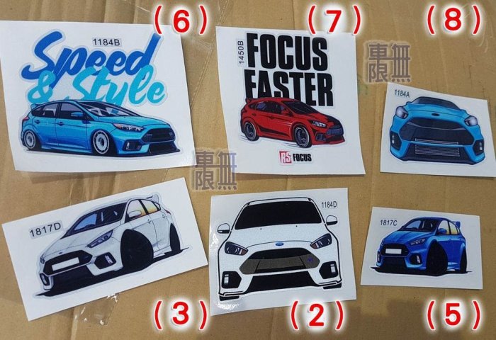 Focus MK2 MK3 MK3.5 Fiesta ST RS 可愛 反光貼紙 車標（預購中 10cm）