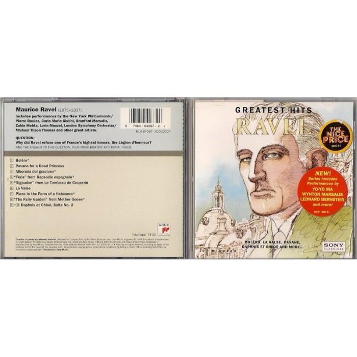 【二手CD】GREATEST HITS：MAURICE RAVEL《大作曲家系列：拉威爾》