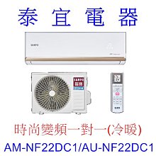 【泰宜電器】SAMPO 聲寶 AM-NF22DC1/AU-NF22DC1 變頻分離式空調【另有RAC-22YP】