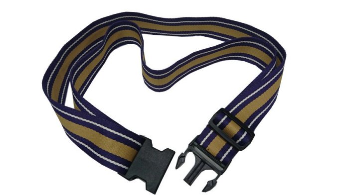 【菲歐娜】6912-1-(促銷商品)旅行箱束帶/行李綁帶/棉質材質(紫配卡其)台灣製造