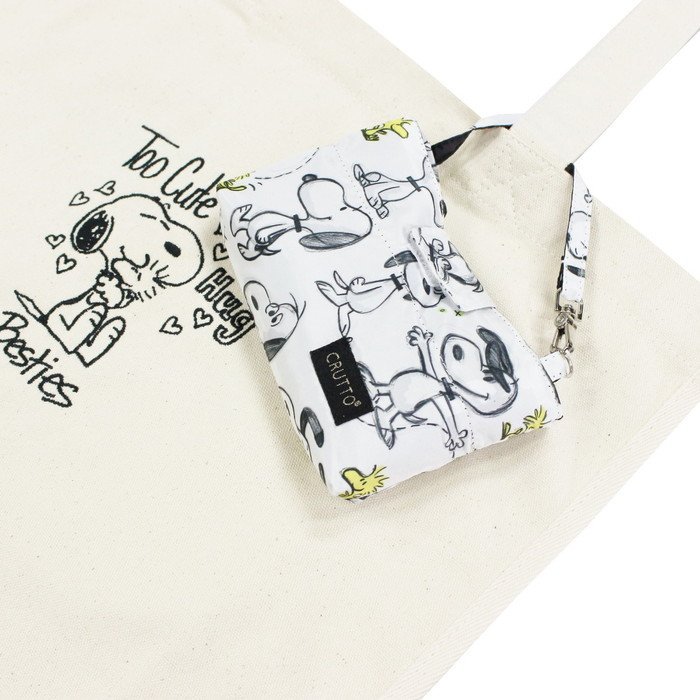 日本ROOTOTE PEANUTS SNOOPY 史努比 折疊收納環保袋 購物袋 雙面花色 CRUTTO 4982