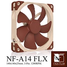 小白的生活工場*Noctua (NF-A14 FLX) 1200/1050/900 RPM SSO2 磁穩軸承 AAO 防震靜音扇*