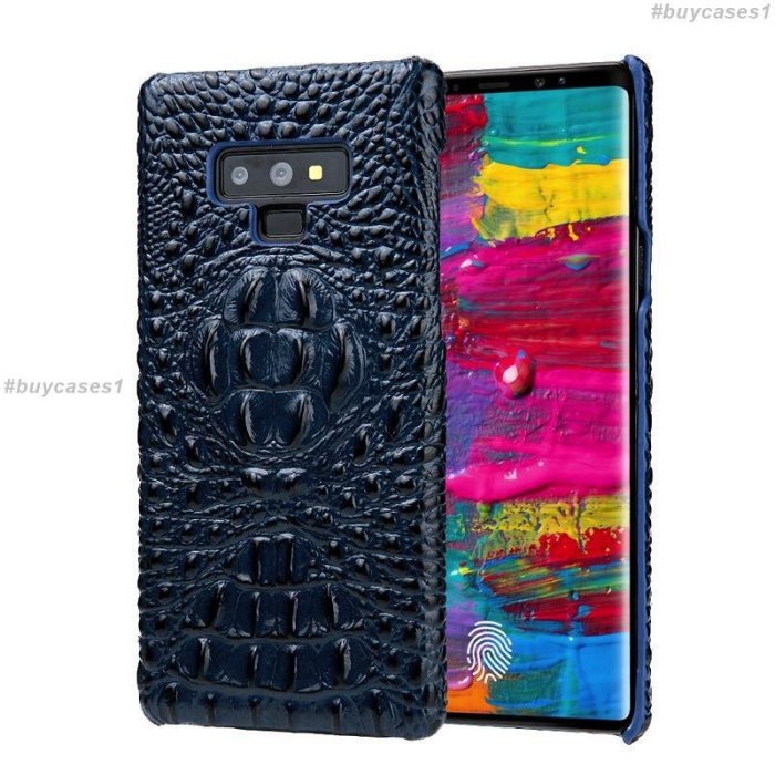 Note9頭層牛皮鱷魚頭防摔復古皮套 手機殼 Note9皮革保護殼 手機周邊配件 高檔奢侈時尚商務男女Samsung手機